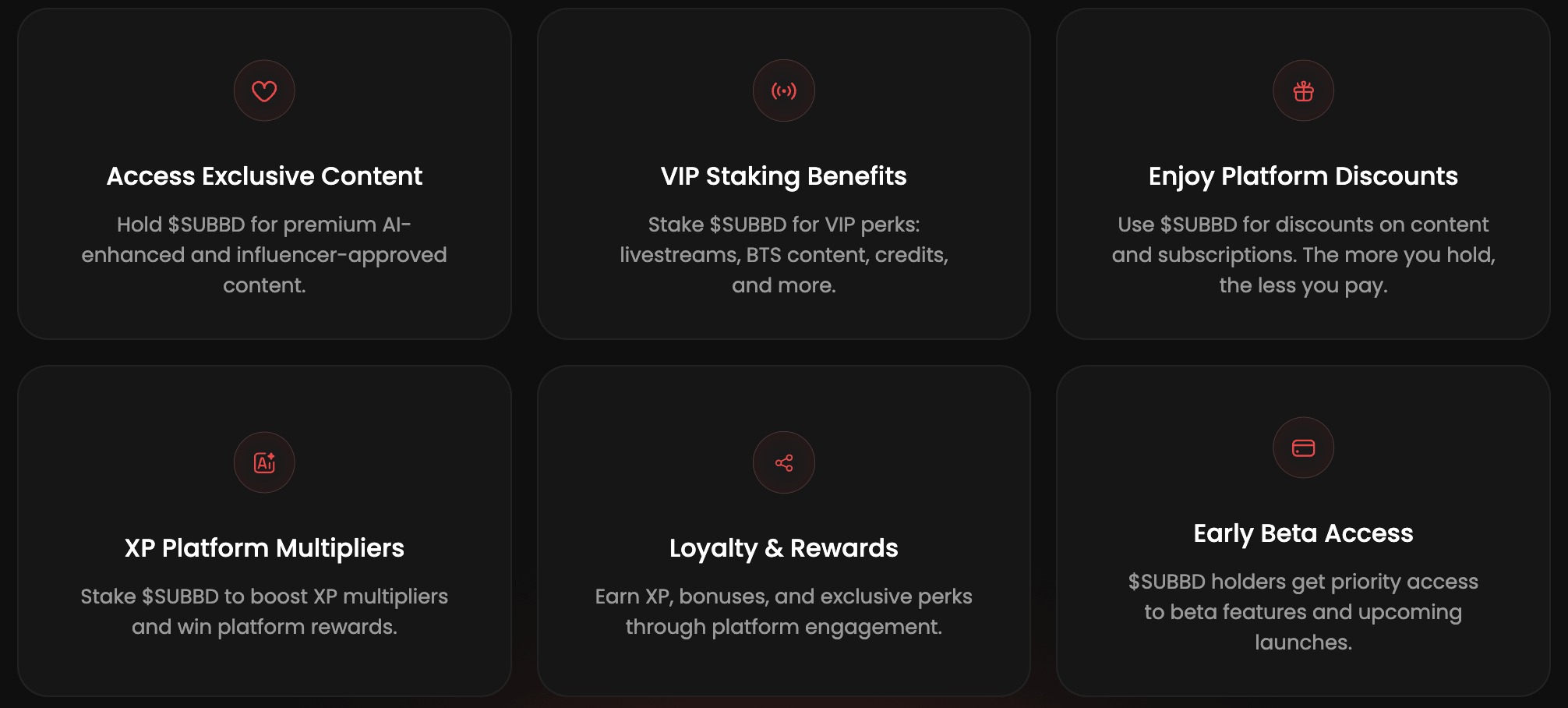 $SUBBD token benefits